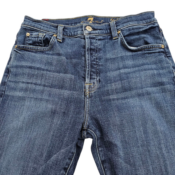 7 For All Mankind Jeans Womens Size 28 Josefina High Waist Button Fly Distressed - Picture 3 of 16